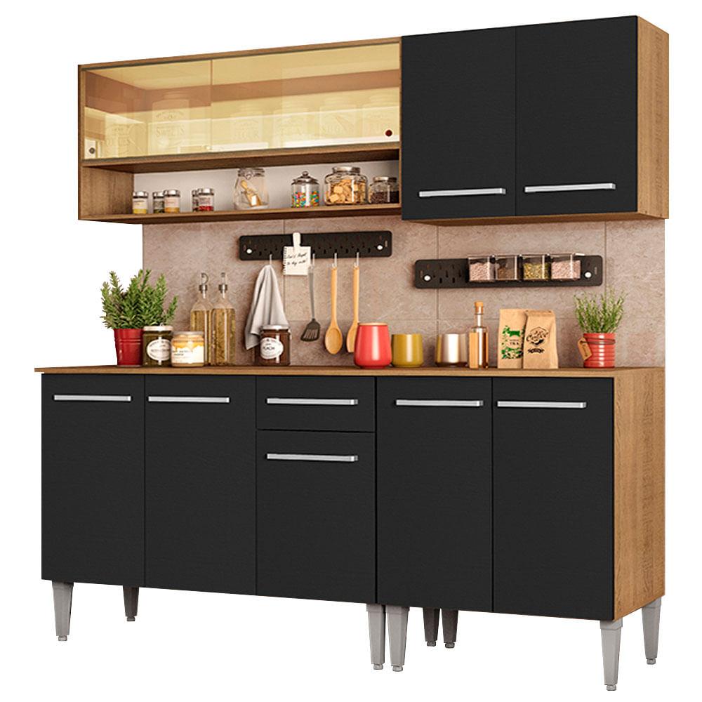 Cocina Integral 169cm Marrón/negro Emilly Dance Madesa 07