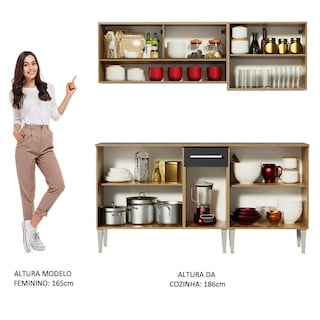 Foto 5 | Cocina Integral 169cm Marrón/negro Emilly Dance Madesa 07