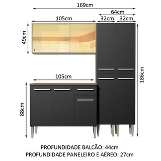 Foto 3 | Cocina Integral 169 cm Emilly Voice Madesa Marrón y Negro 06
