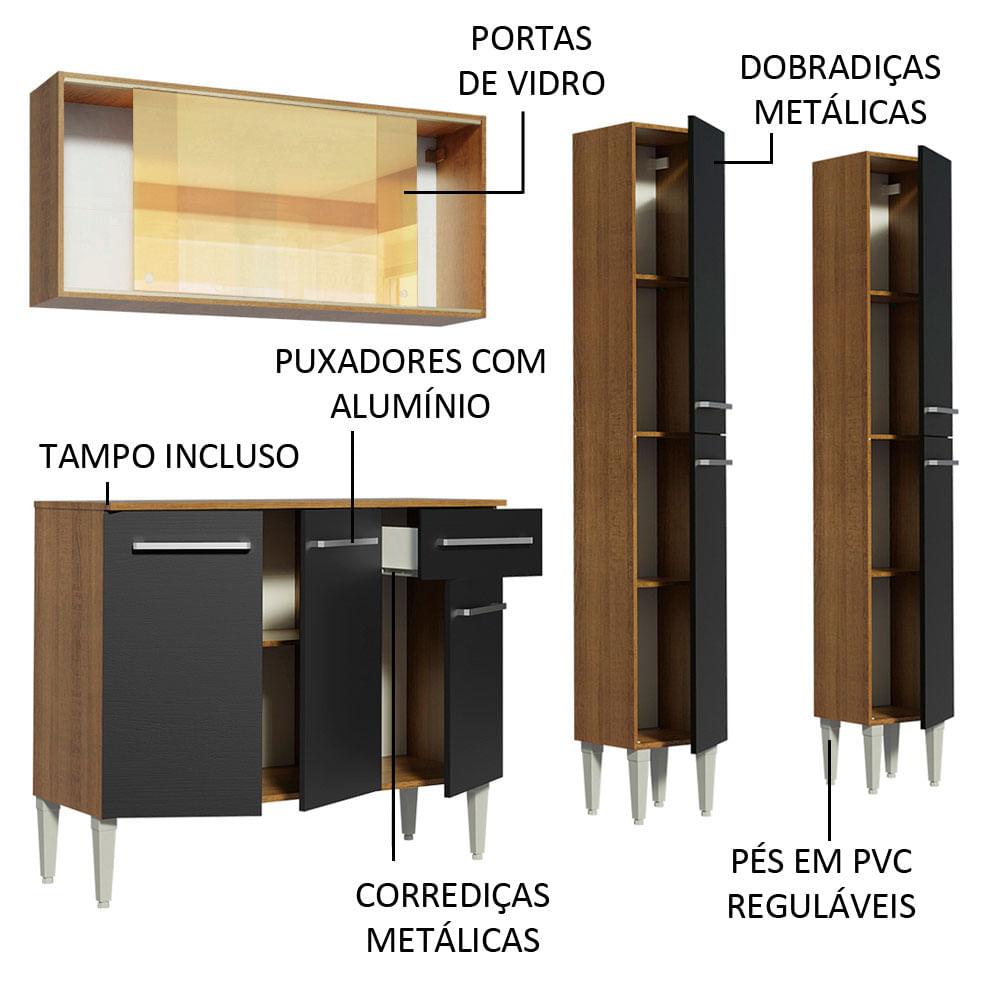 Foto 4 | Cocina Integral 169 cm Emilly Voice Madesa Marrón y Negro 06
