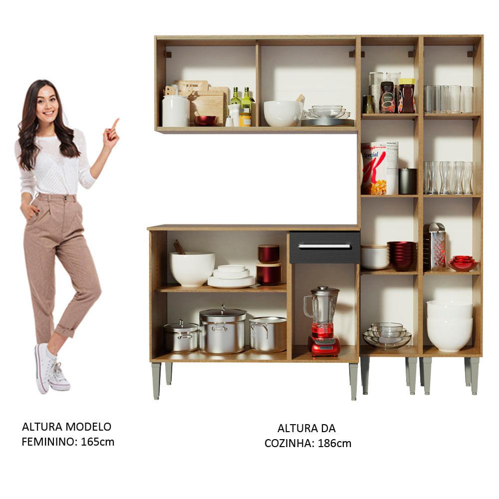 Foto 5 | Cocina Integral 169 cm Emilly Voice Madesa Marrón y Negro 06