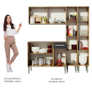 Foto 5 | Cocina Integral 169 cm Emilly Voice Madesa Marrón y Negro 06