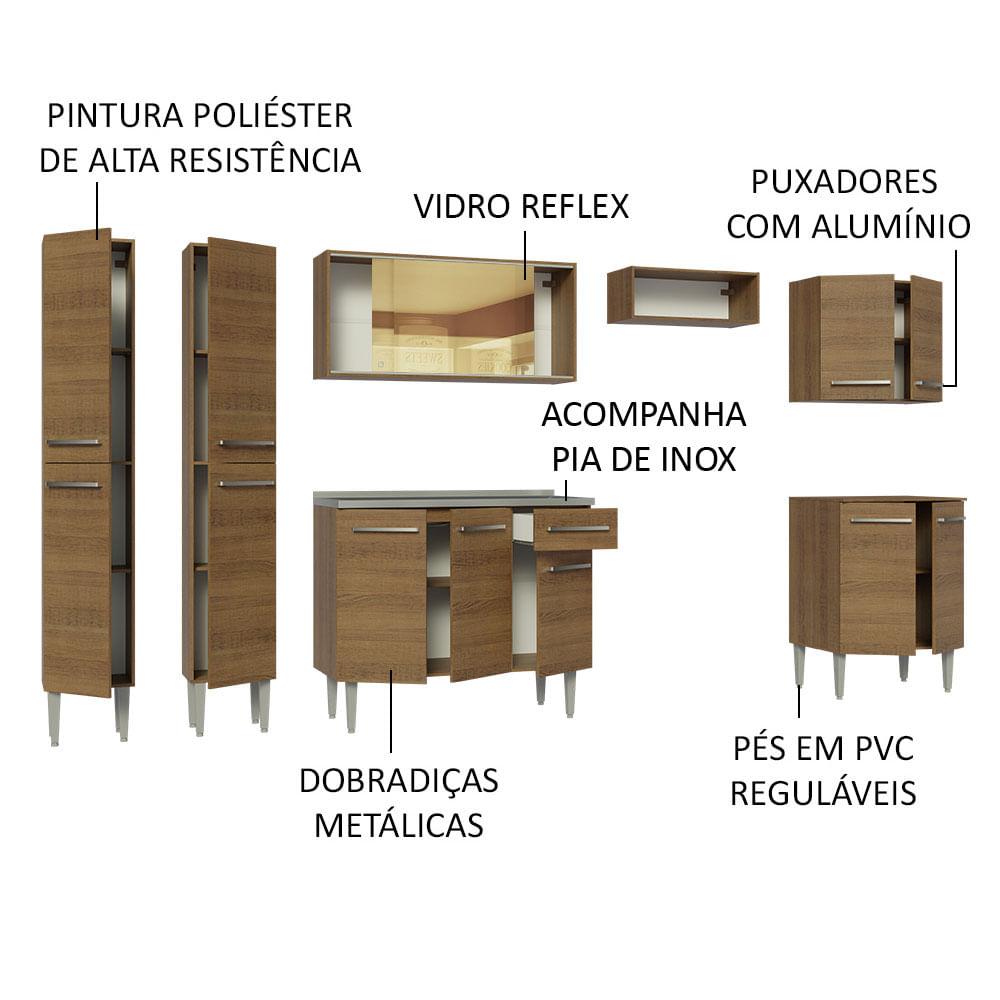 Foto 5 pulgar | Cocina Integral 293cm Con Fregadero Emilly Madesa 07