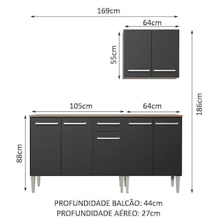 Foto 3 | Cocina Integral Madesa Emilly Free Negro