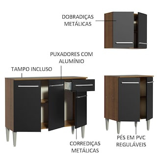 Foto 4 | Cocina Integral Madesa Emilly Free Negro