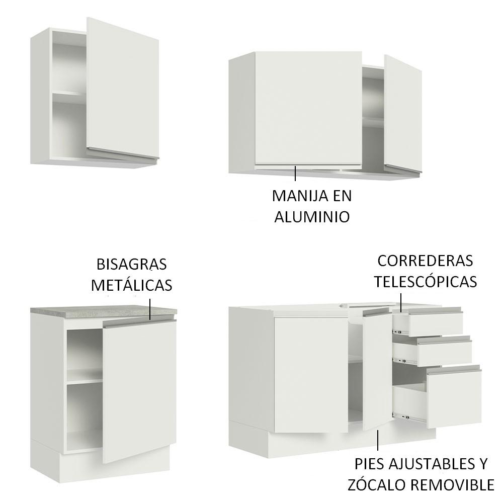 Foto 4 | Cocina Integral Madesa Glamy Blanca 180 cm sin Mesón de Acero