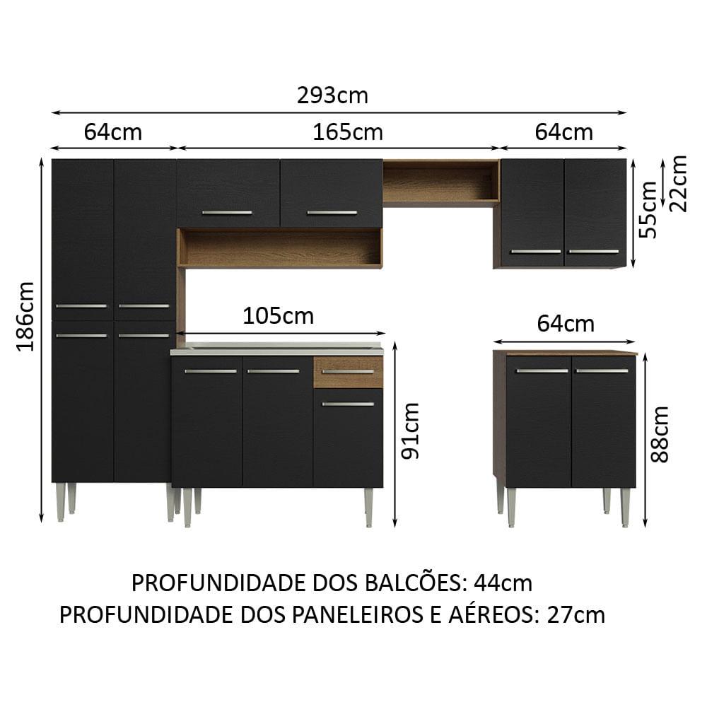 Foto 4 pulgar | Cocina Integral 293cm Con Fregadero Emilly Madesa 08