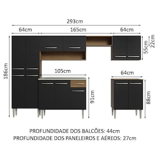 Foto 3 | Cocina Integral 293cm Con Fregadero Emilly Madesa 08