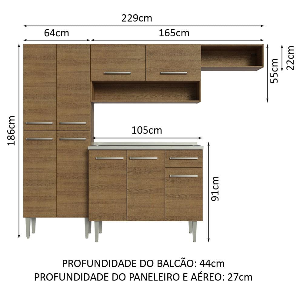 Foto 4 pulgar | Cocina Integral Madesa Emilly 229 cm - con Fregadero 12