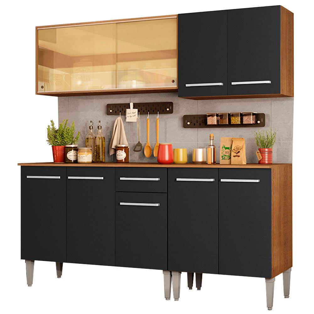 Cocina Integral 169 cm Emilly Drive Madesa Marrón y Negro 04