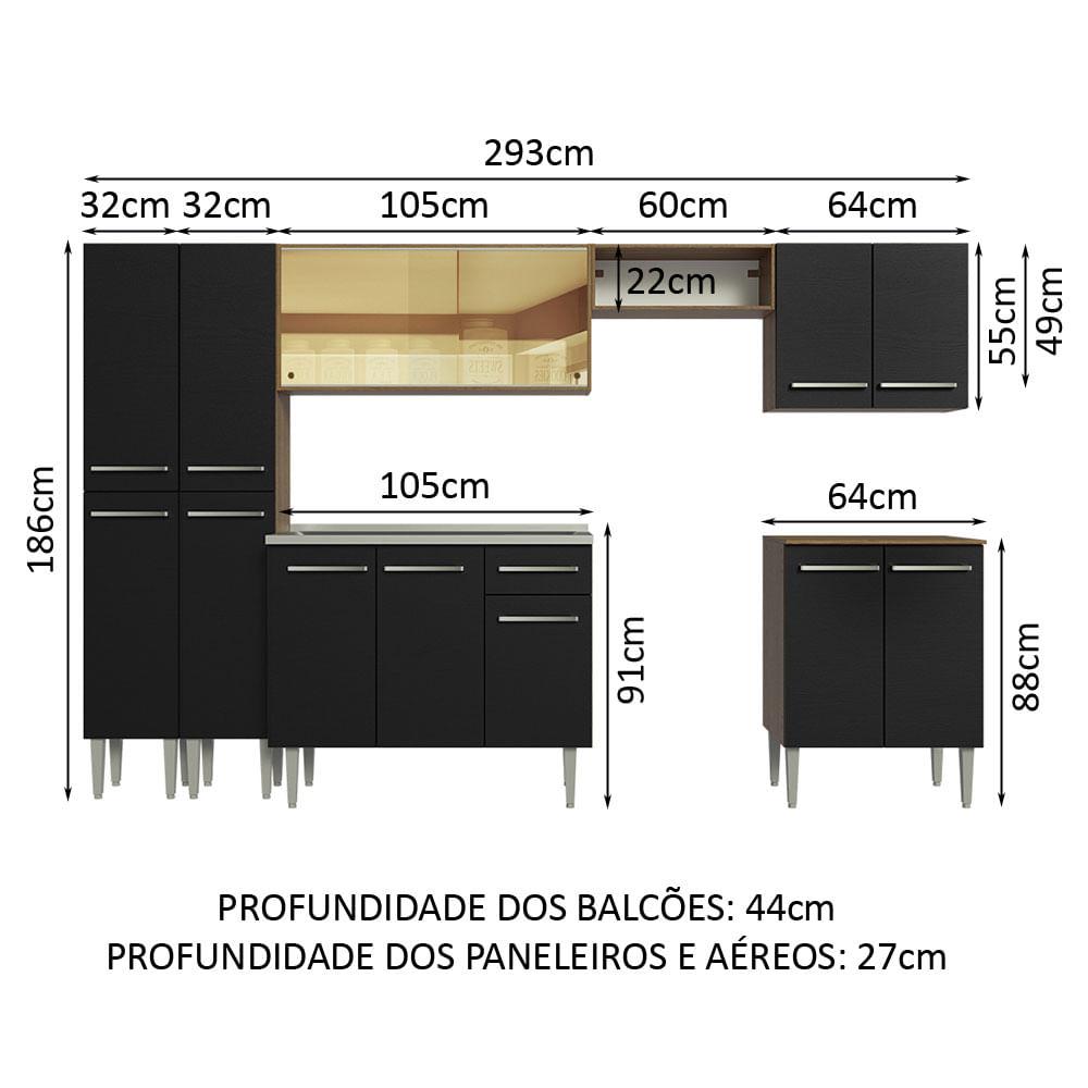 Foto 4 pulgar | Cocina Integral 293cm Con Fregadero Emilly Madesa 07