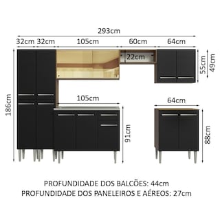 Foto 3 | Cocina Integral 293cm Con Fregadero Emilly Madesa 07