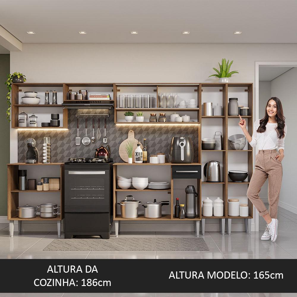 Foto 5 | Cocina Integral 293cm Marrón/negro Emilly Madesa 03