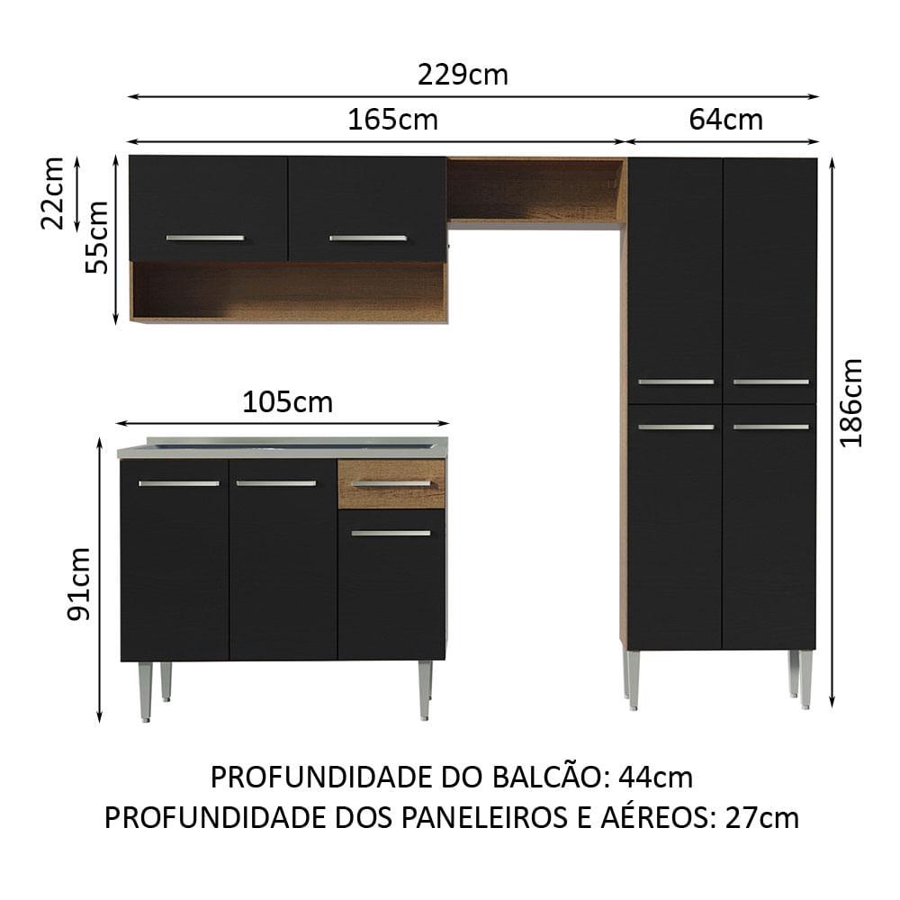 Foto 4 pulgar | Cocina Integral Madesa Emilly 229 cm con Fregadero 10