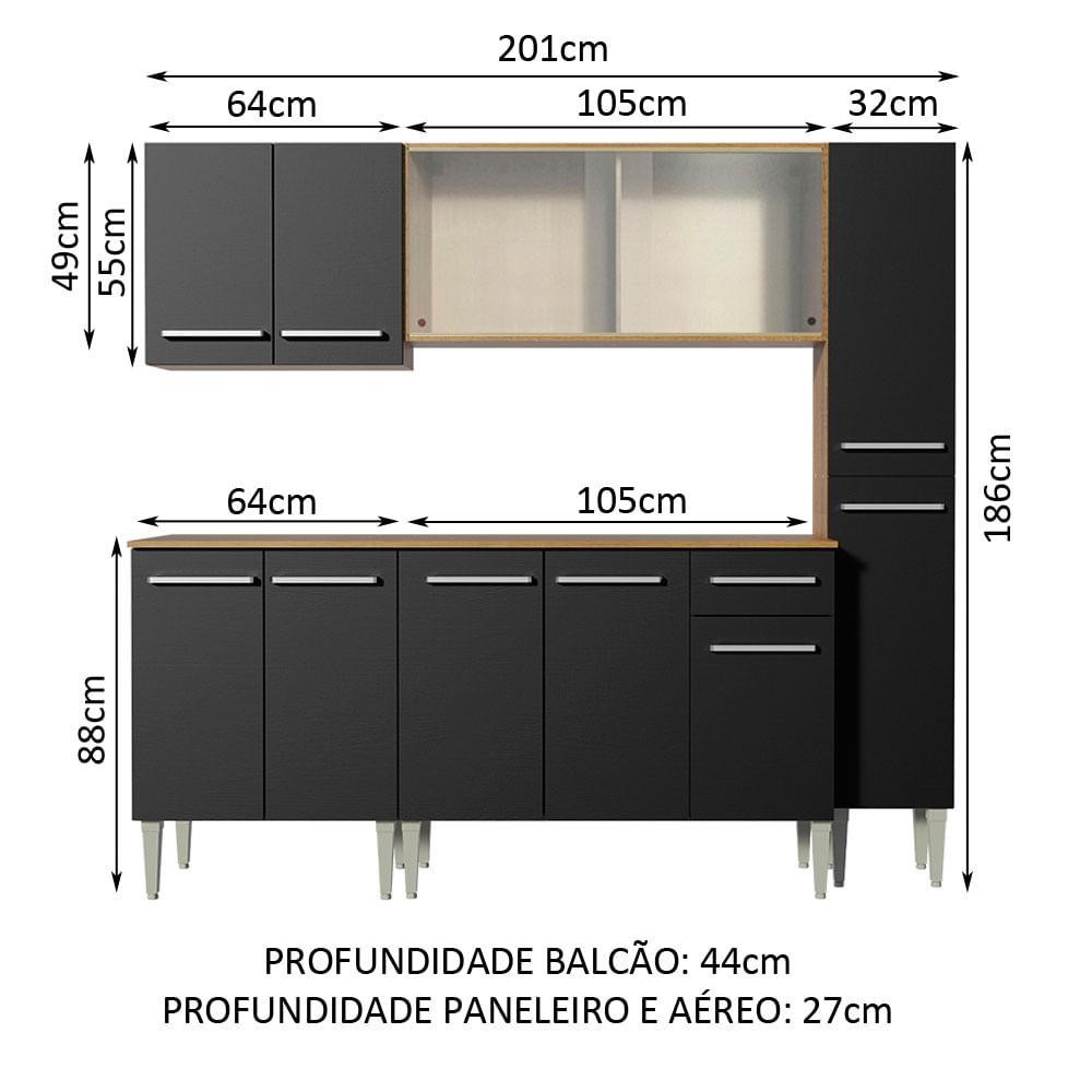 Foto 4 pulgar | Cocina Integral 201 cm Emilly Fast Madesa 02 Negra