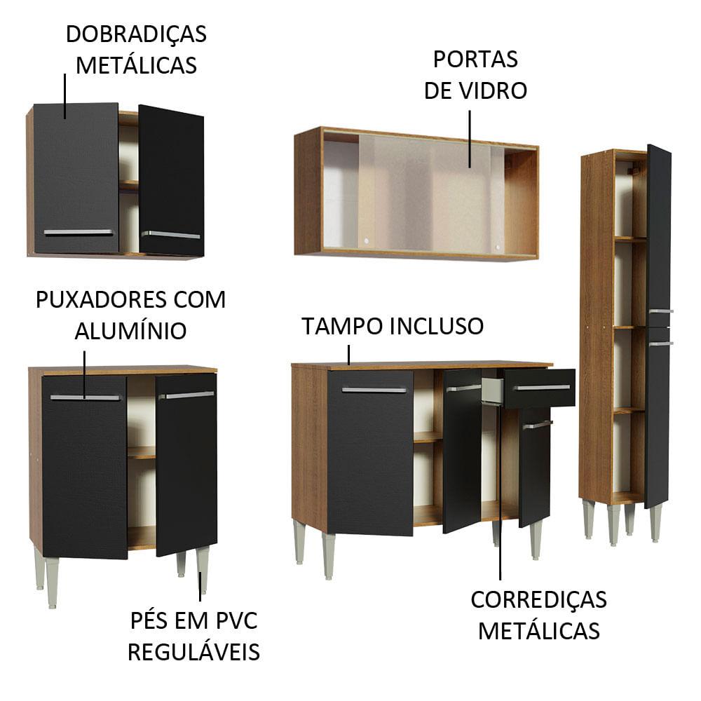 Foto 4 | Cocina Integral 201 cm Emilly Fast Madesa 02 Negra