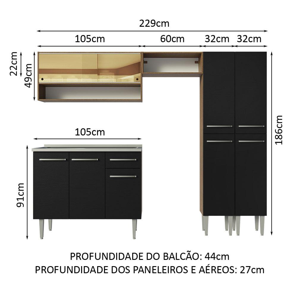 Foto 4 pulgar | Cocina Integral Emilly Madesa 229 cm con Fregadero