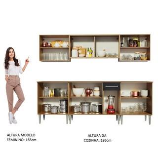 Foto 5 | Cocina Integral 233cm Marrón/negro Emilly Wind Madesa 02