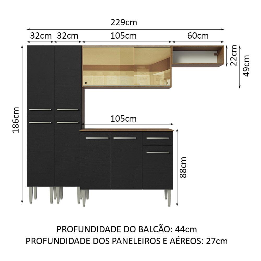 Foto 4 pulgar | Cocina Integral Madesa Emilly 09 Marrón - Negro