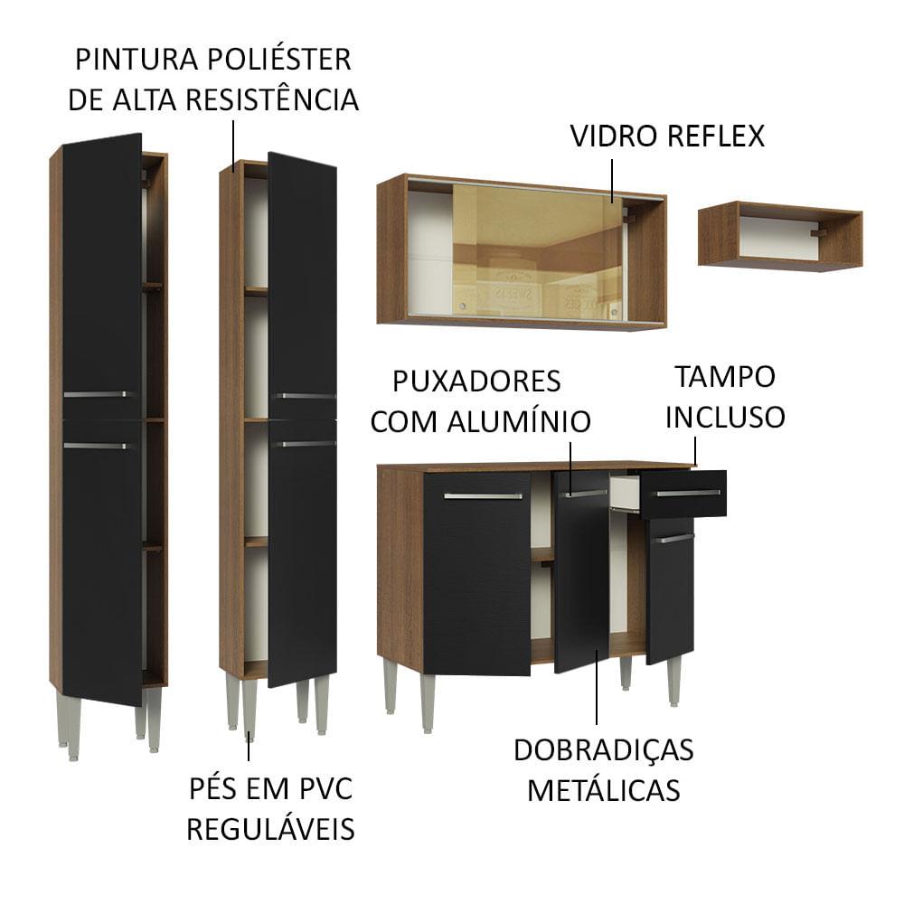 Foto 4 | Cocina Integral Madesa Emilly 09 Marrón - Negro