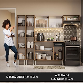 Foto 5 | Cocina Integral Madesa Emilly 09 Marrón - Negro