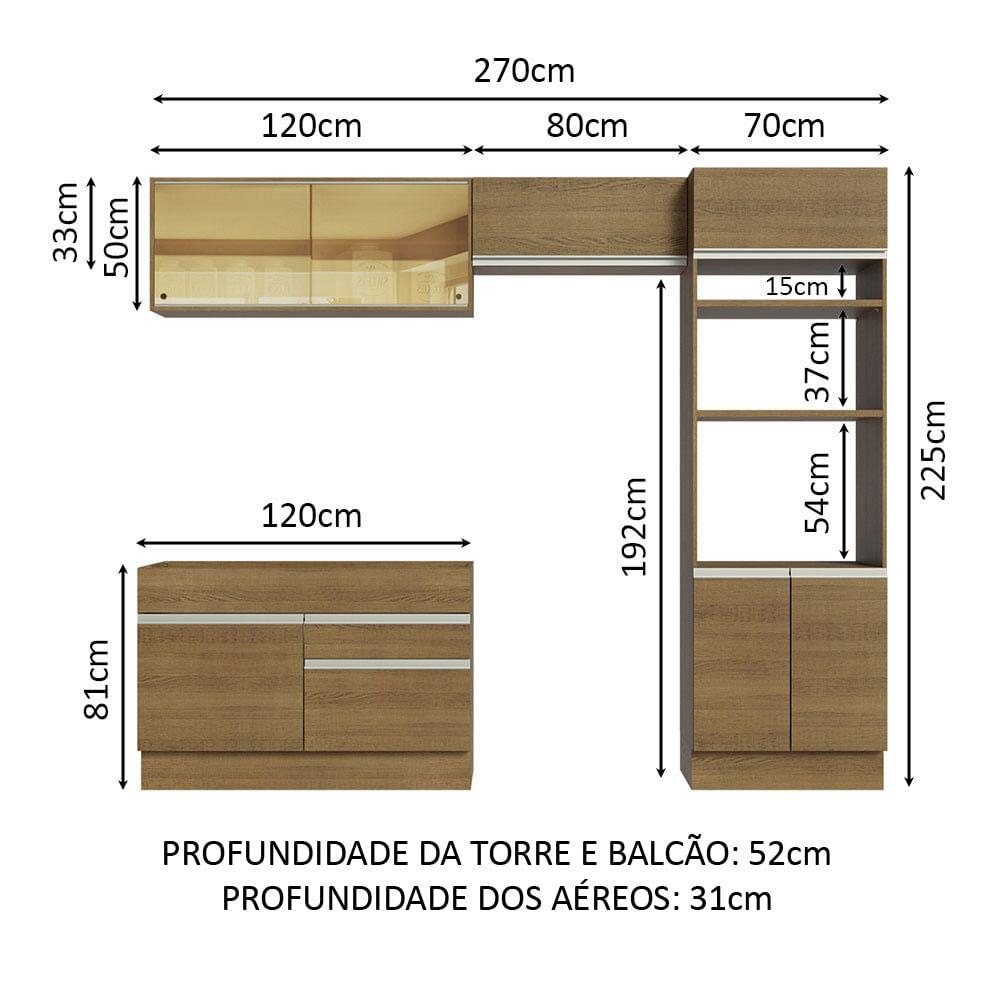 Foto 4 pulgar | Cocina Integral Glamy Madesa 270cm con Módulos Separados