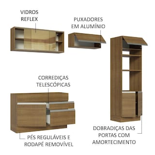 Foto 4 | Cocina Integral Glamy Madesa 270cm con Módulos Separados