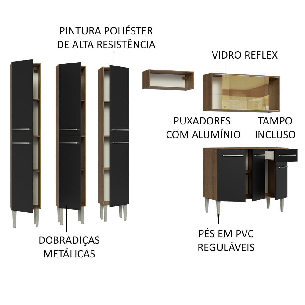 Foto 4 | Cocina Integral Madesa Emily Marrón de 261 cm