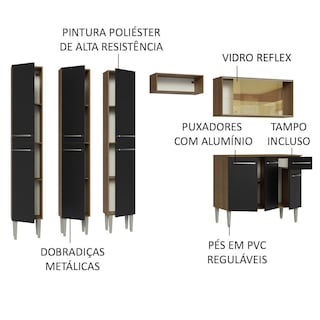 Foto 4 | Cocina Integral Madesa Emily Marrón de 261 cm