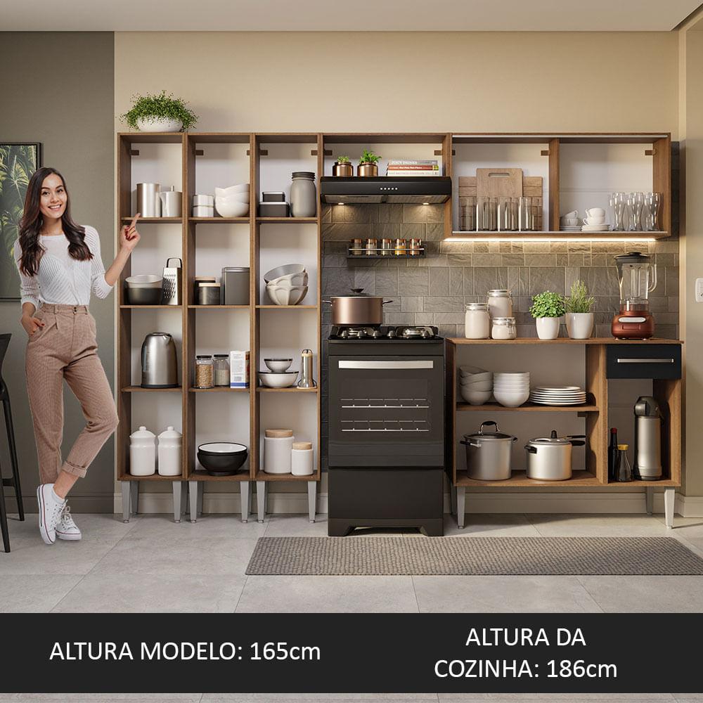 Foto 6 pulgar | Cocina Integral Madesa Emily Marrón de 261 cm