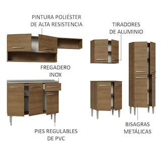Foto 4 | Cocina Integral Madesa GREM293009 Marrón de 293 cm