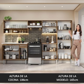 Foto 6 | Cocina Integral Madesa GREM293009 Marrón de 293 cm
