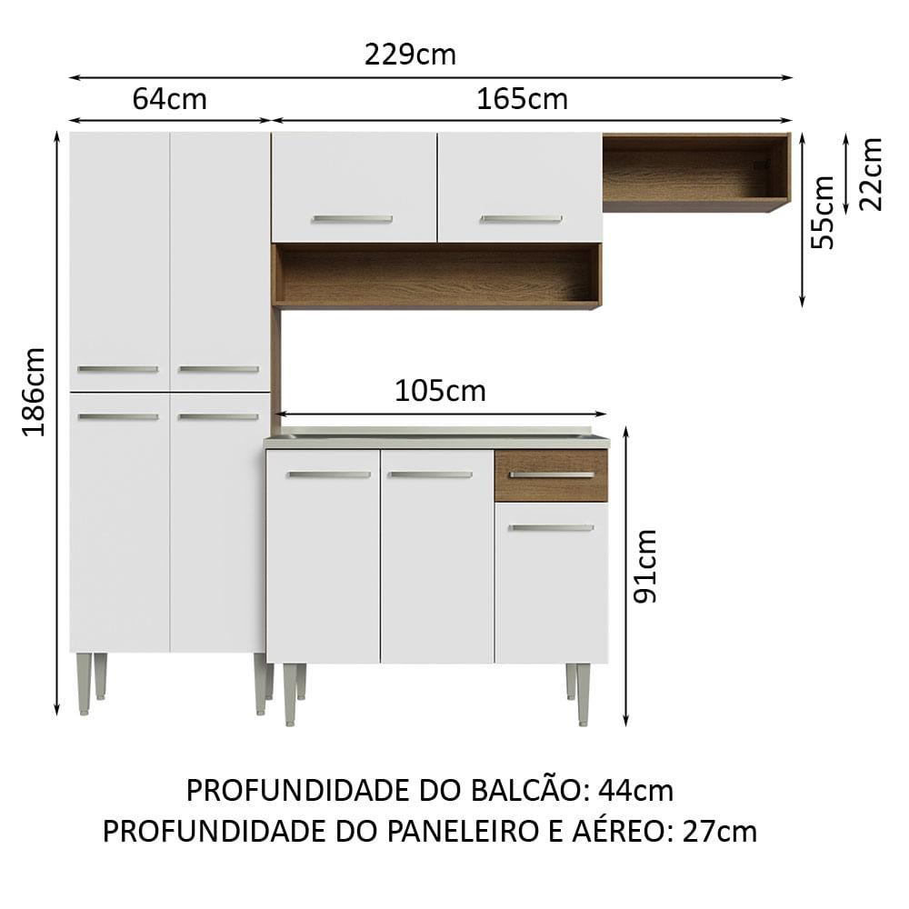 Foto 4 pulgar | Cocina Integral Madesa Emilly Blanca de 229 Cm