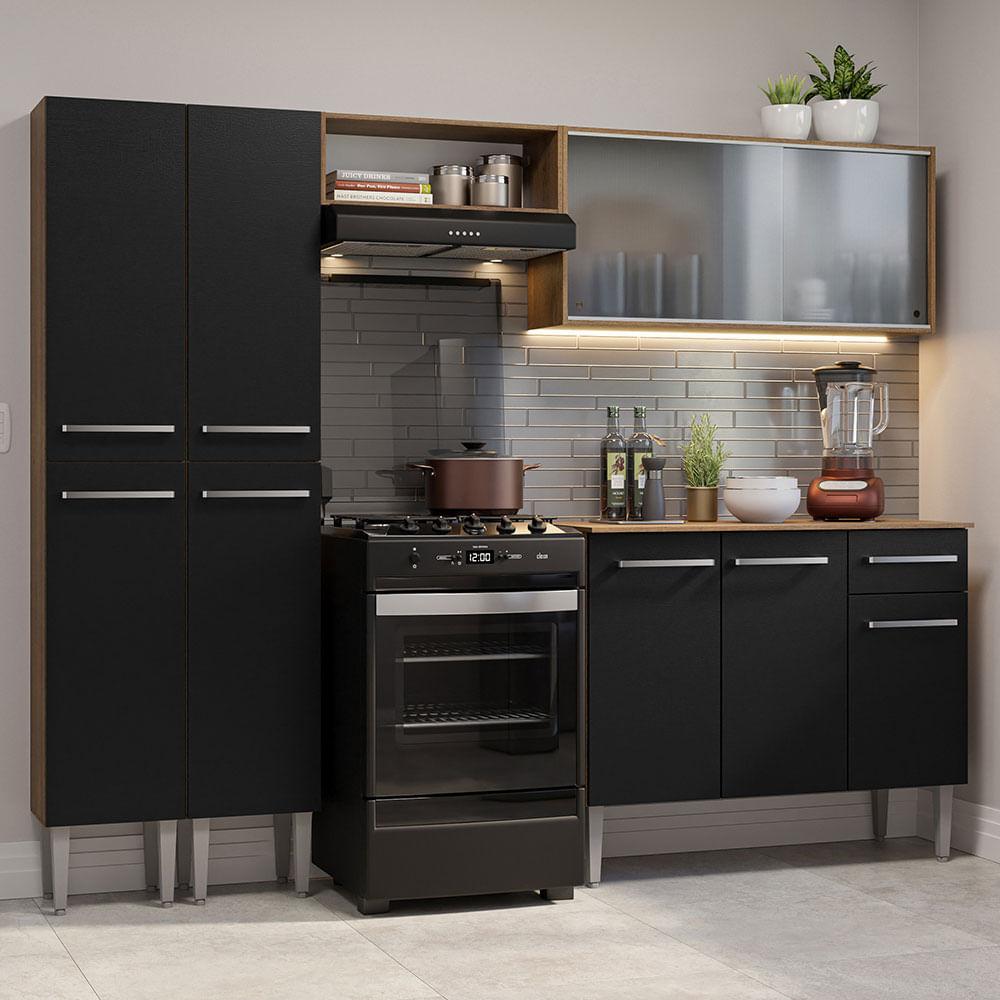 Foto 2 | Cocina Integral 229cm Marrón/negro Emilly Madesa 05