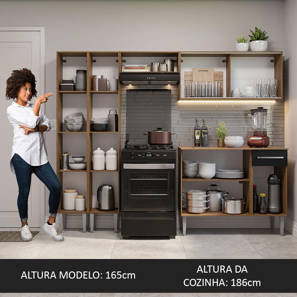 Foto 6 pulgar | Cocina Integral 229cm Marrón/negro Emilly Madesa 05