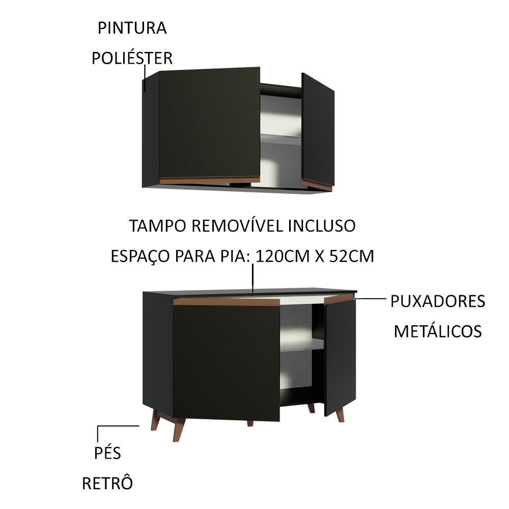 Foto 4 pulgar | Kit 2 Muebles de Cocina Integral Madesa Reims 120 cm