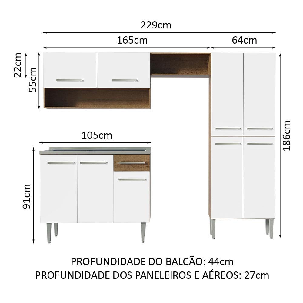 Foto 4 pulgar | Cocina Integral Madesa Emilly 229 cm con Fregadero 10