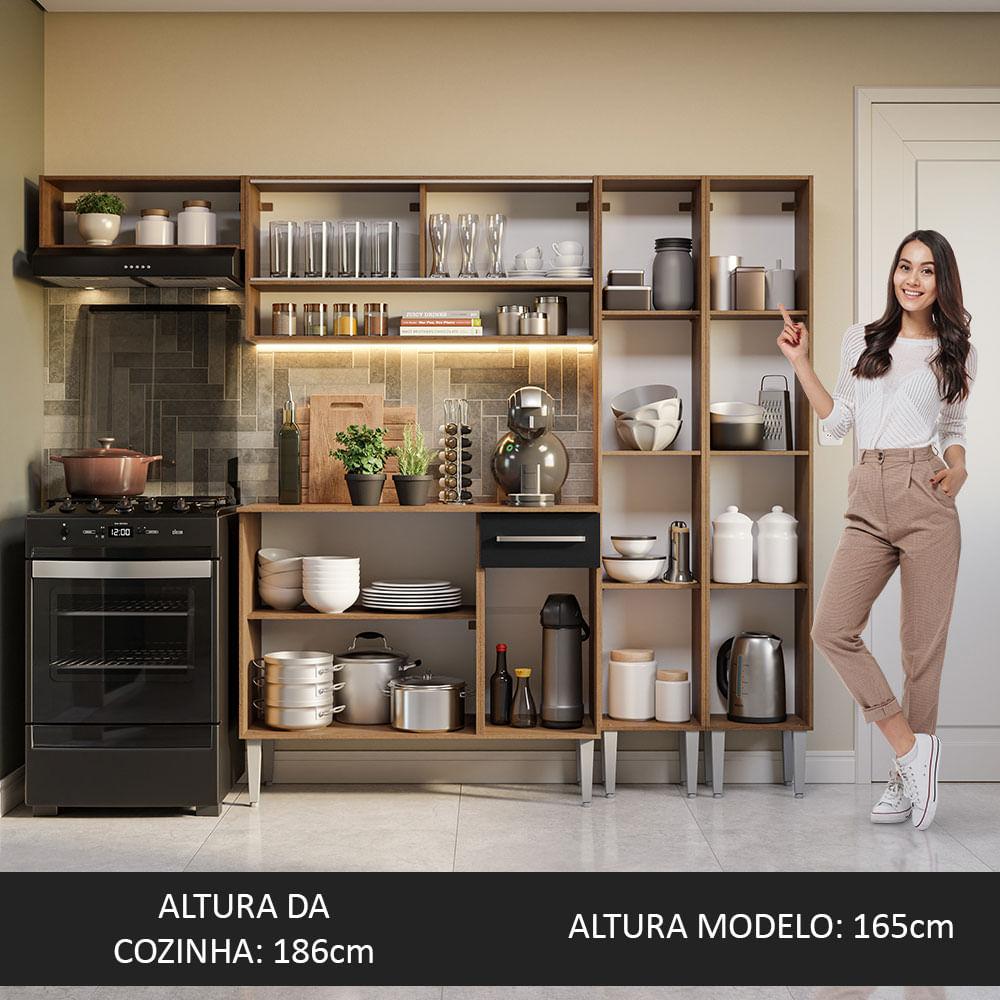 Foto 5 | Cocina Integral 229cm Marrón/negro Emilly Madesa 07