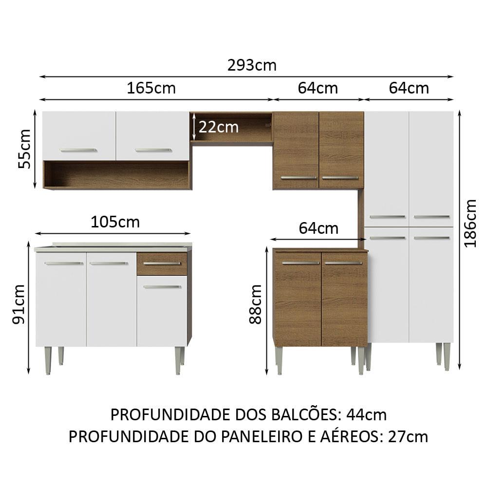 Foto 4 pulgar | Cocina Integral 293cm Con Fregadero Emilly Madesa 09