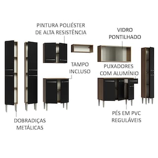Foto 4 | Cocina Integral 325cm Marrón/Negro Emilly Madesa 03