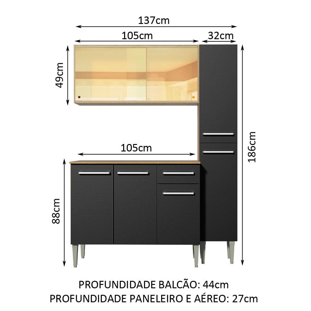 Foto 4 pulgar | Cocina Integral Madesa Emilly Marrón de 137 cm