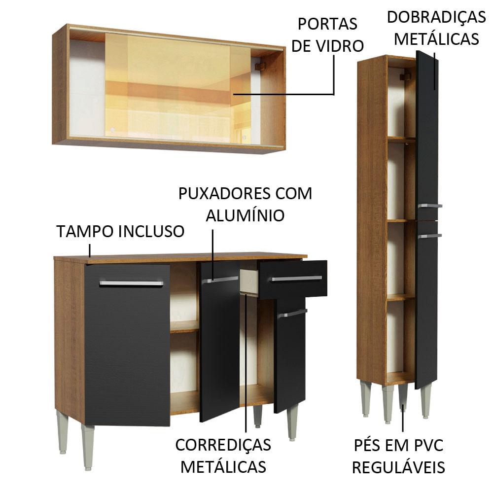 Foto 5 pulgar | Cocina Integral Madesa Emilly Marrón de 137 cm