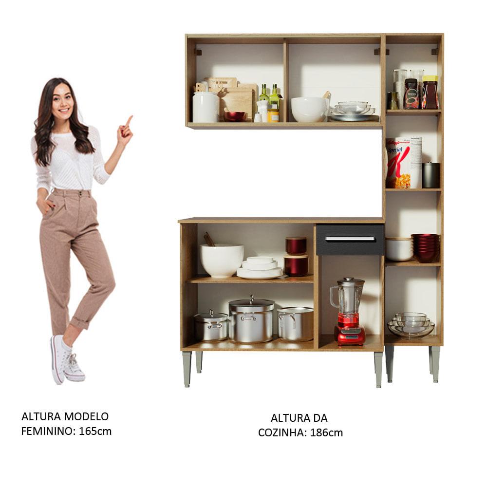 Foto 6 pulgar | Cocina Integral Madesa Emilly Marrón de 137 cm