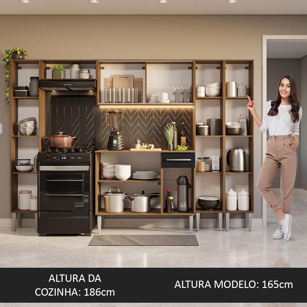 Foto 5 | Cocina Integral 261cm Marrón/negro Emilly Madesa 06