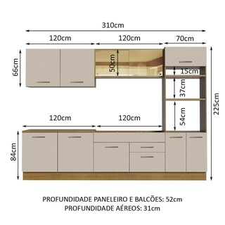 Foto 3 | Cocina Integral 310 cm Agata Madesa 01