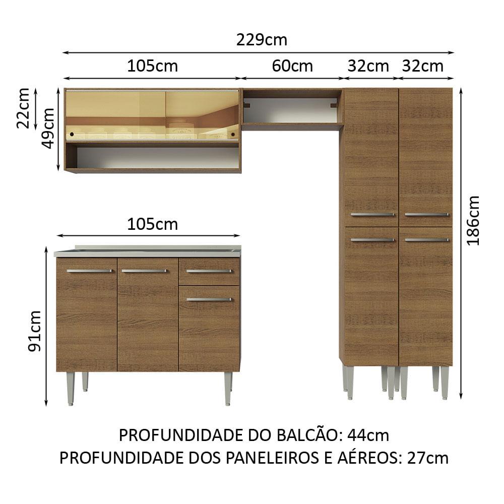 Foto 4 pulgar | Cocina Integral 229cm con Fregadero Madesa Emilly 11