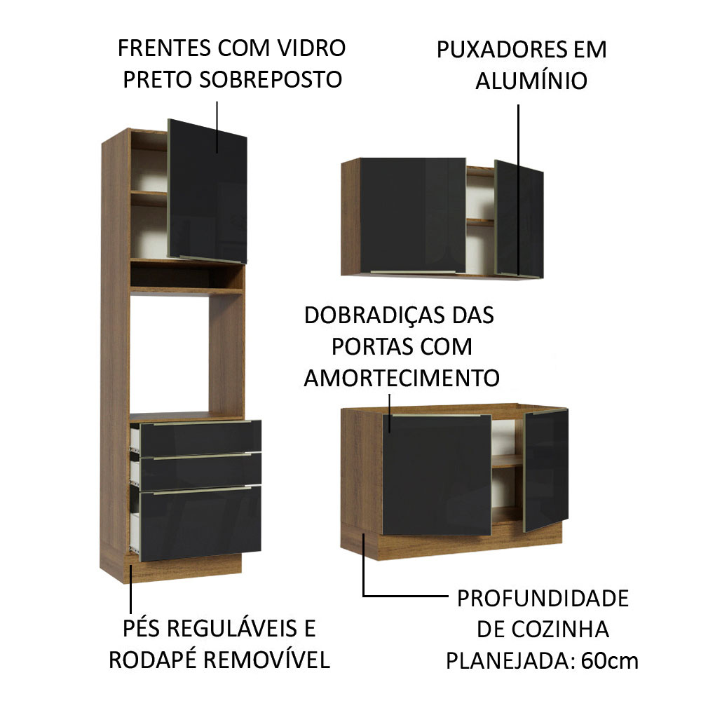 Foto 5 pulgar | Cocina Integral Compacta Madesa Lux Negra 180 cm