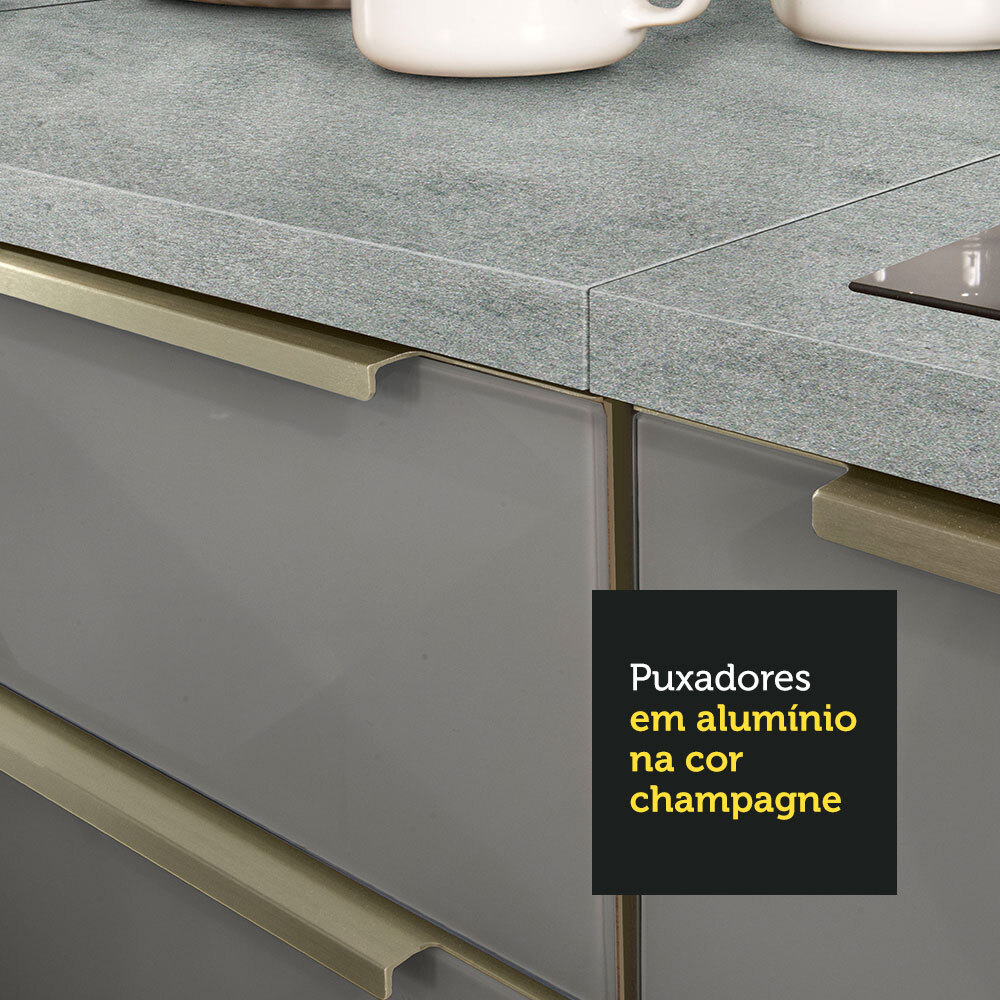 Foto 8 pulgar | Gabinete de Cocina Madesa Lux Blanco con Vidrio y Tiradores de Aluminio