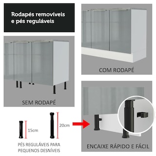 Foto 8 | Gabinete de Cocina Madesa Lux Blanco con Vidrio y Tiradores de Aluminio