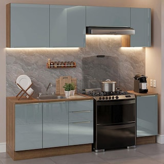 Foto 2 | Cocina Integral Madesa Lux 240cm con Accesorios - Marrón/Gris